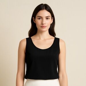 Armani Collezioni Black Sleeveless Silk Blend Top Size 10